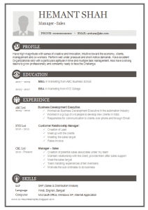 page resume template one page excellent resuem sample for mba sales & marketing ()