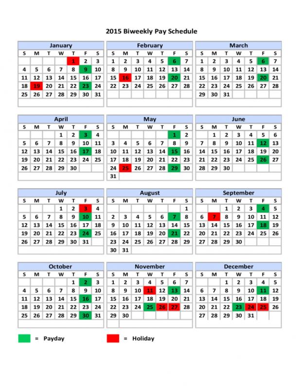 2017 biweekly payroll calendar template