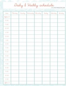 hour day planner other templates daily and weekly schedule template for kids x
