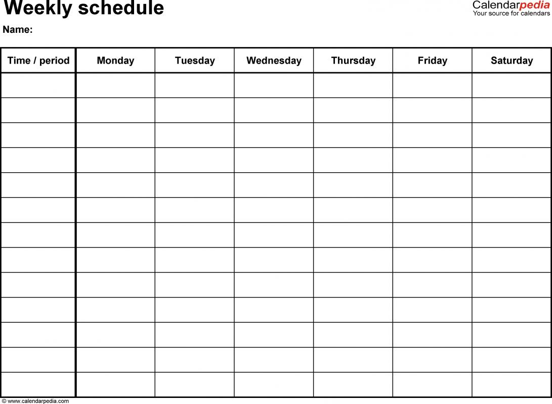 24 hour schedule template