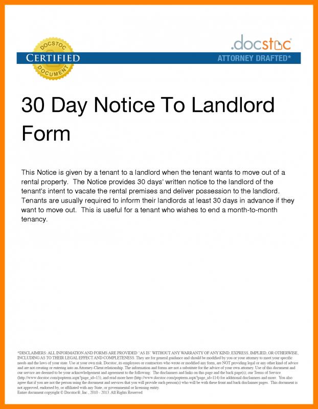 30 day notice template