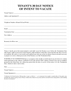 30 day notice tenant 30 day notice template pdf