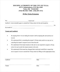 day notice to landlord pdf day notice extension of landlord