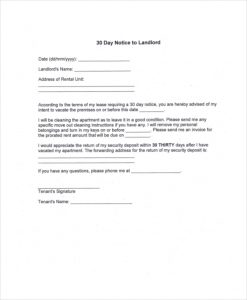 day notice to landlord pdf day notice to landlord in pdf