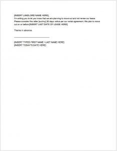 day notice to landlord template days notice template google docs