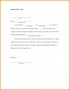 day notice to vacate template day notice to vacate letter sample