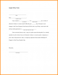 days notice letter day notice letters to landlord day notice to landlord template xpkmlcv