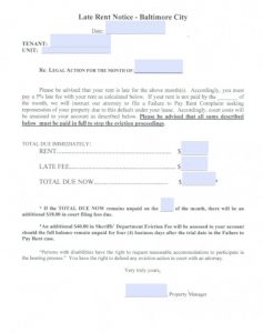days notice letter maryland eviction notice form in baltimore x