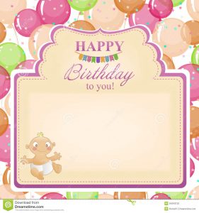 th birthday invitation template childrens congratulatory background birthday girls postcard greetings balloons little girl