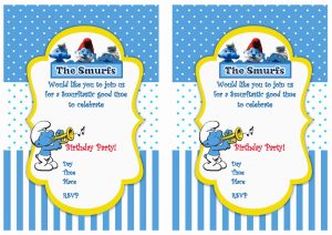 th birthday invitation template smurfs birthday invitations â birthday printable
