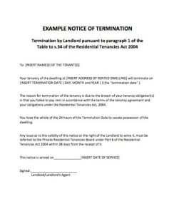 day notice to terminate tenancy letter example notice of termination