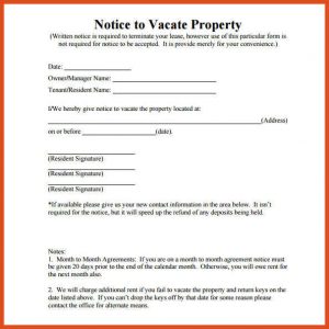 day notice to vacate template notice to vacate template notice to vacate property