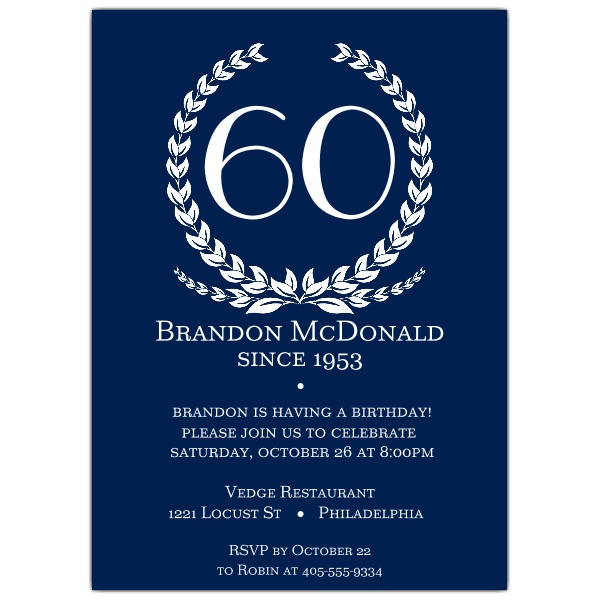 60 th birthday invitation
