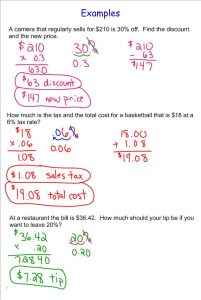 th grade algebra worksheets sales tax, discount, tip