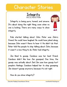 th grade algebra worksheets free character education reading comprehension integrity