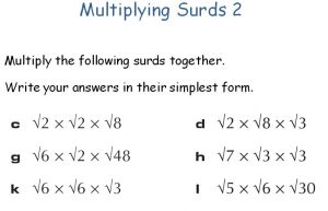 th grade algebra worksheets multiplying surds