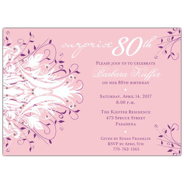80th birthday invitation