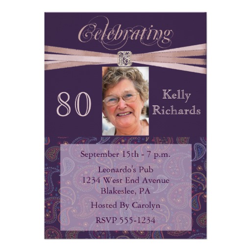 80th birthday invitations