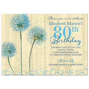 th birthday party invitations rectangle vintage blue floral th birthday invitation front