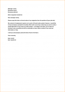 day probationary period template week notice letter leaving job