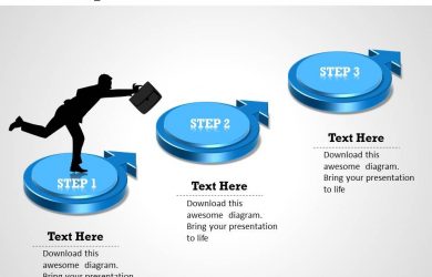day review template three step process powerpoint template slide slide
