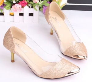 abstract oil painting free shipping ladies high heels new arrive pumps fashion sexy metal pointed toe shoes woman