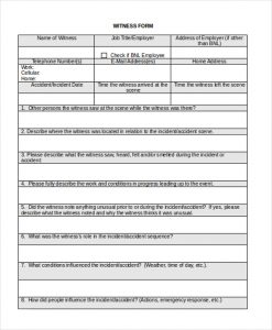 accident investigation form employee witness form