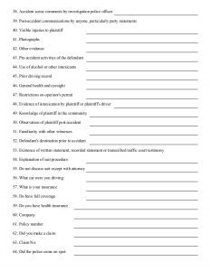 accident investigation form personal injury initial client interview checklist