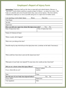 accident report form employee injury report form template