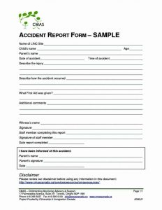 accident reporting template accident reporting form template