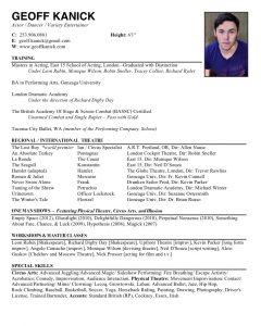 acting resume examples a