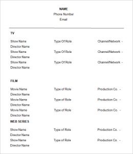 acting resume template free acting resume template