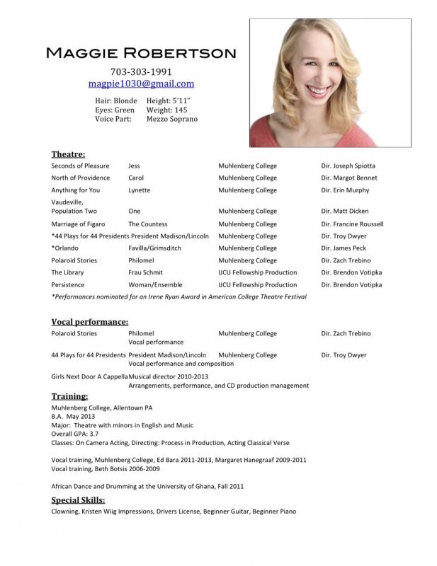 acting resume template