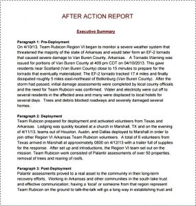 after action report sample after action report