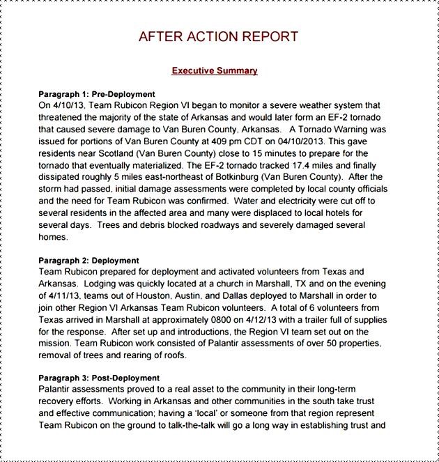 after action report