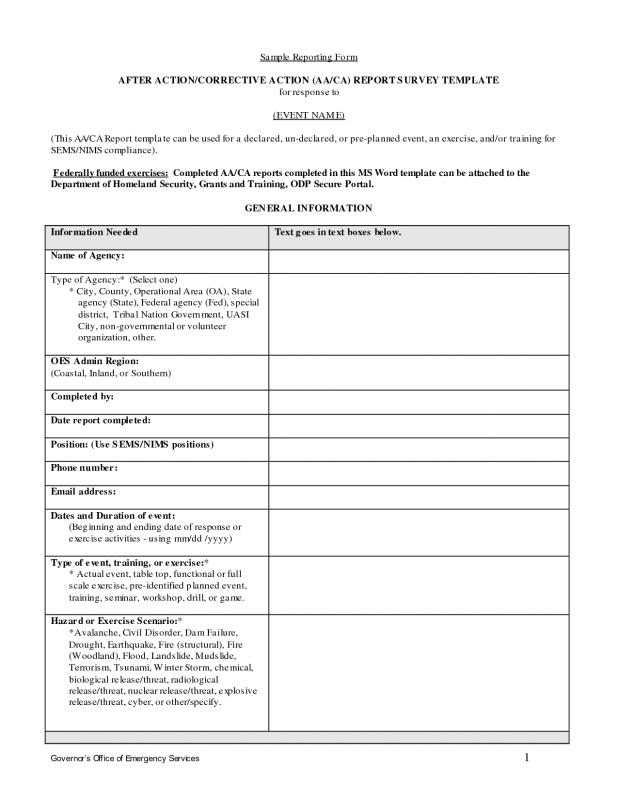 after action report template