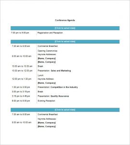 agenda template word conference agenda template word