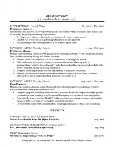 aircraft mechanic resume ww resume sample plant manager page