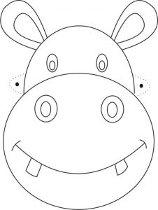 animal masks template mascara de hipopotamo