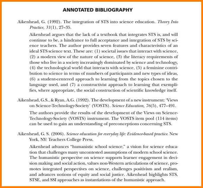 annotated bibliography template apa