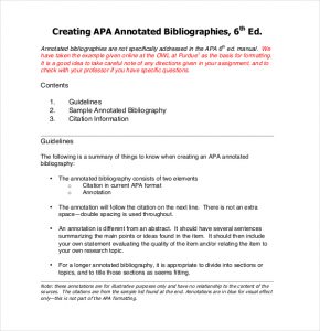 annotated bibliography template apa sample free apa annotated bibliography template