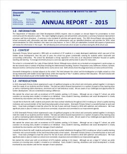 annual report template school annual report sample