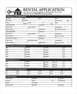 apartment application form apartment application form