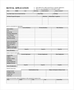 apartment application form apartment rental application form