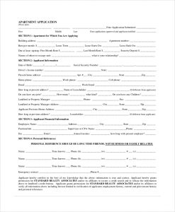apartment application form generic apartment rental application form