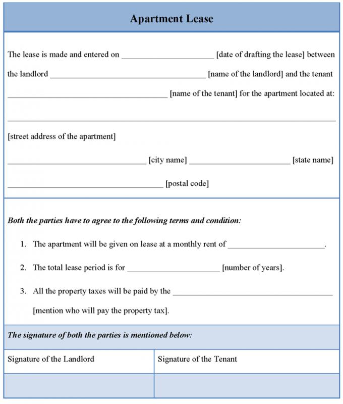 apartment lease agreement