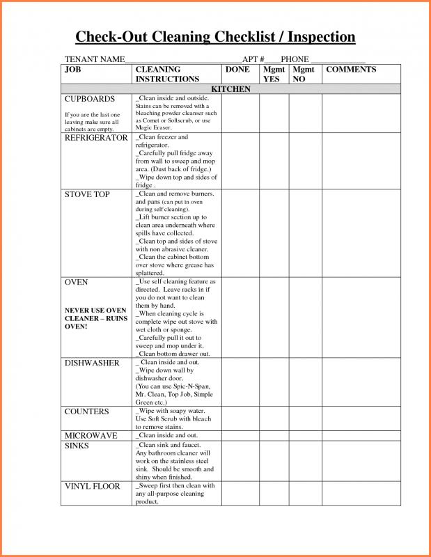 apartment maintenance checklist template