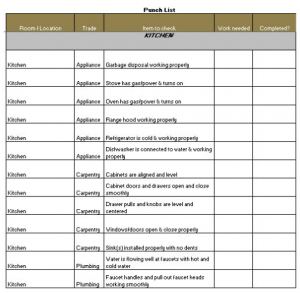 apartment maintenance checklist template punch list template