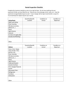 apartment maintenance checklist template rental inspection checklist