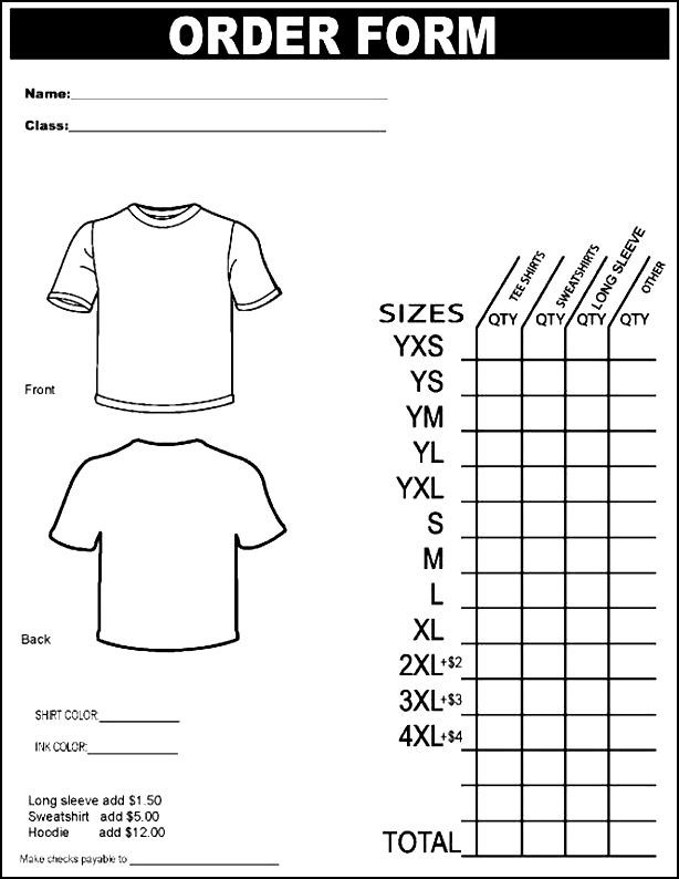 apparel order form template